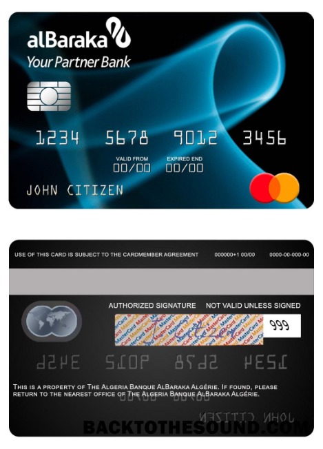 Λήψη Αλγερία Banque AlBaraka Algérie Mastercard Δείγμα προσχέδιο