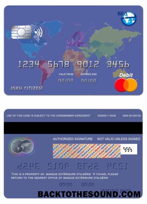 Λήψη Αλγερία Banque Extérieure D'algérie Mastercard Δείγμα πρότυπο