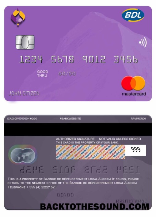 Λήψη Αλγερία Banque de developpement Mastercard Δείγμα σχεδιασμό