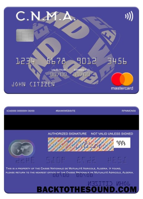 Λήψη Αλγερία Caisse Nationale de Mutualité Agricole Mastercard Δείγμα σχεδιασμό