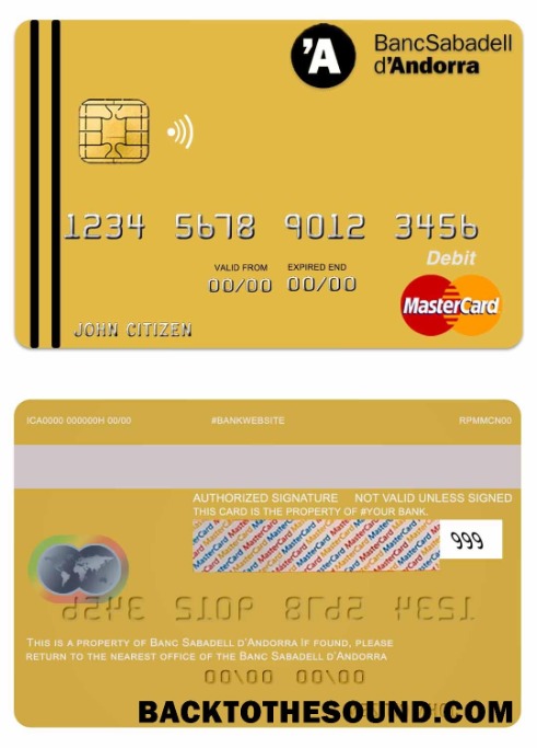 Λήψη Ανδόρρα Τράπεζα Sabadell Mastercard Δείγμα προεπισκόπηση