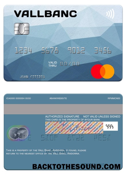 Λήψη Ανδόρρα Vall Banc Mastercard Δείγμα πρότυπο
