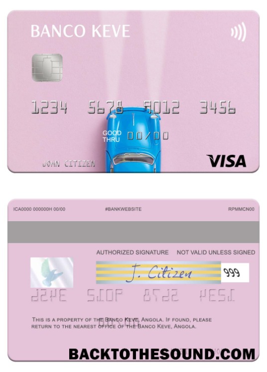 Λήψη Ανγκόλα Banco Keve Βίζα Κάρτα Δείγμα δείγμα
