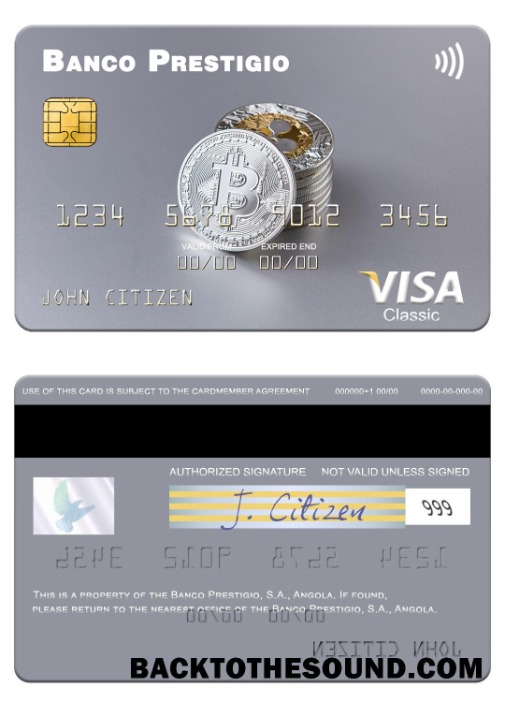 Λήψη Ανγκόλα Banco Prestigio, S.A. Βίζα Κάρτα Δείγμα σχεδιασμό