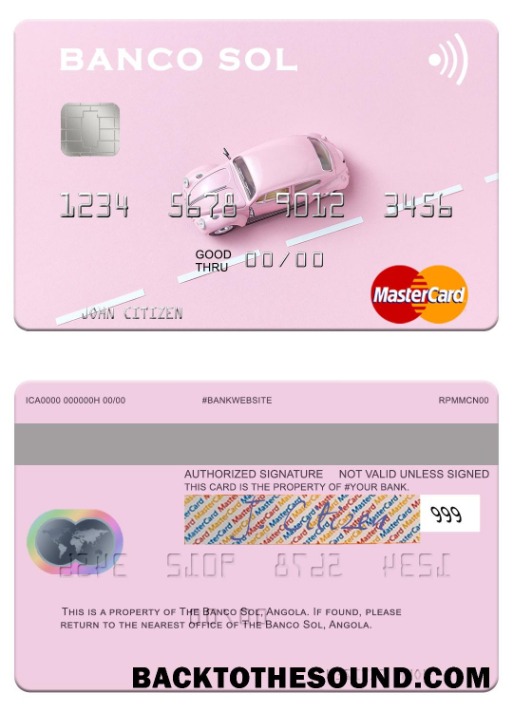 Λήψη Ανγκόλα Banco Sol Mastercard Δείγμα πρότυπο