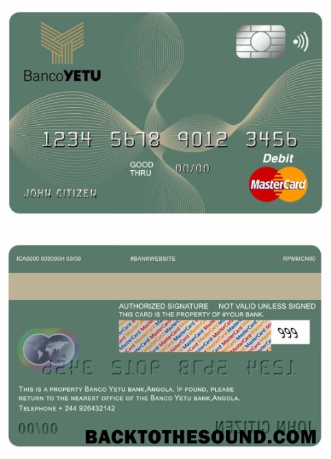 Λήψη Ανγκόλα Banco Yetu Τράπεζα master Χρέωση Κάρτα Δείγμα πρότυπο