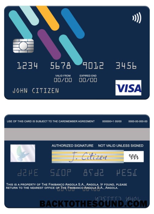 Λήψη Ανγκόλα Finibanco Ανγκόλα S.A. Βίζα Κάρτα Δείγμα πρότυπο
