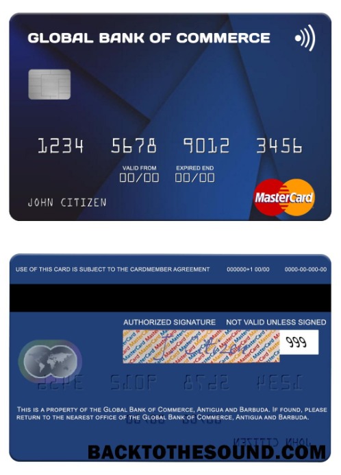 Λήψη Αντίγκουα και Μπαρμπούντα Global Τράπεζα of Commerce Mastercard Δείγμα προσχέδιο