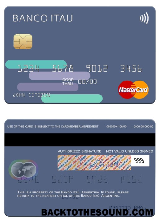 Λήψη Αργεντινή Banco Itaú Αργεντινή Mastercard Δείγμα σχεδιασμό