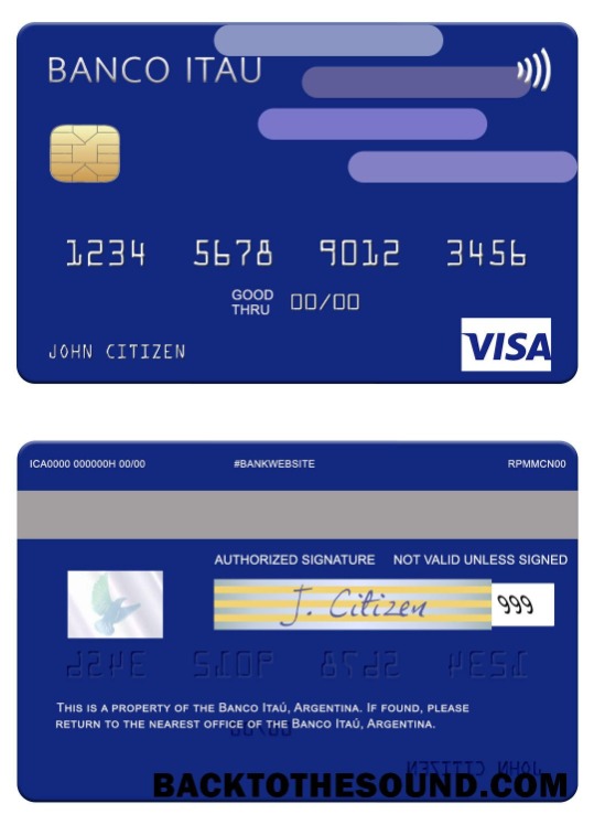 Λήψη Αργεντινή Banco Itaú Αργεντινή Βίζα Κάρτα Δείγμα σχεδιασμό