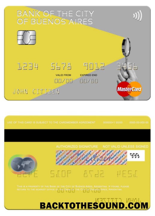 Λήψη Αργεντινή Τράπεζα of the City of Buenos Aires Mastercard Δείγμα πρότυπο