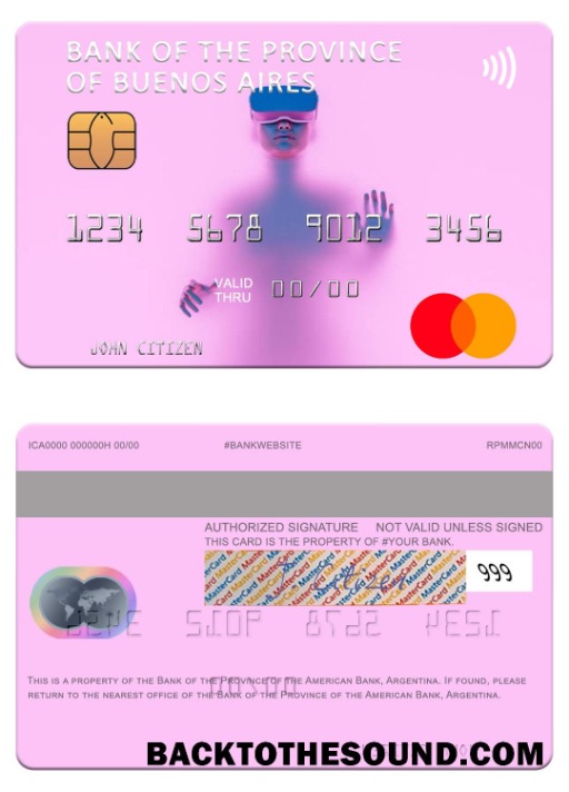 Λήψη Αργεντινή Τράπεζα of the Province of Buenos Aires Mastercard Δείγμα πρότυπο