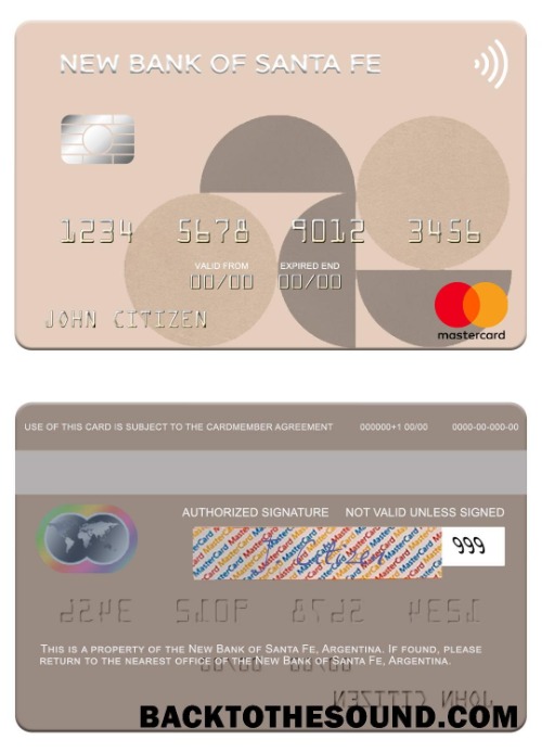 Λήψη Αργεντινή Νέο Τράπεζα of Santa Fe Mastercard Δείγμα προσχέδιο