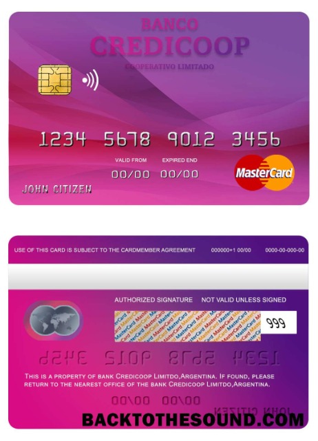 Λήψη Αργεντινή Τράπεζα Credicoop Mastercard Δείγμα σχεδιασμό