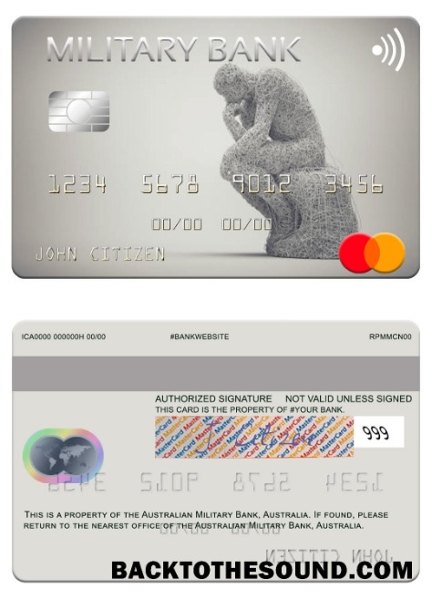 Λήψη Αυστραλία Australian Military Τράπεζα Mastercard Δείγμα σχεδιασμό