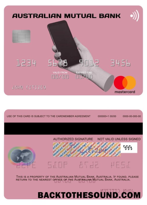 Λήψη Αυστραλία Australian Mutual Τράπεζα Mastercard Δείγμα σχεδιασμό
