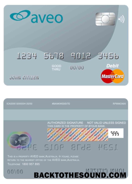 Λήψη Αυστραλία Aveo Τράπεζα Mastercard Δείγμα πρότυπο
