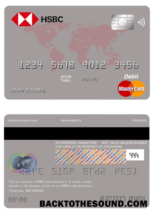 Λήψη Αυστραλία HSBC Τράπεζα Mastercard Δείγμα προεπισκόπηση