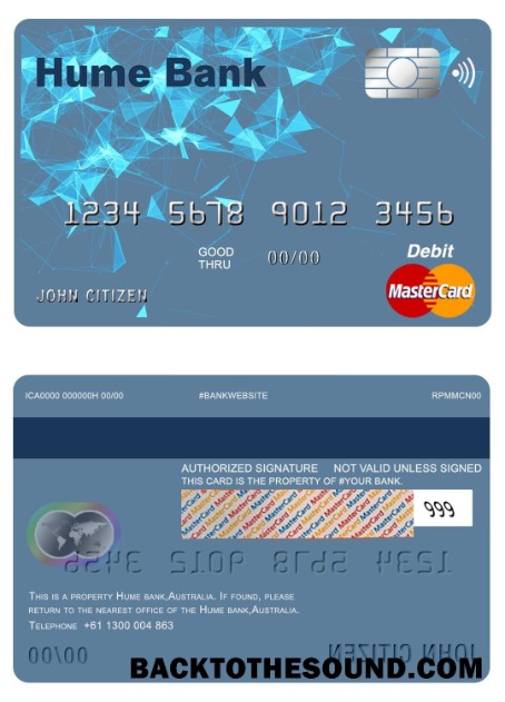 Λήψη Αυστραλία Hume Τράπεζα Mastercard Δείγμα σχεδιασμό