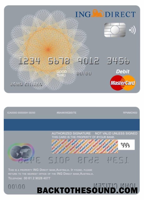 Λήψη Αυστραλία Ing Direct Τράπεζα Mastercard Δείγμα σχεδιασμό