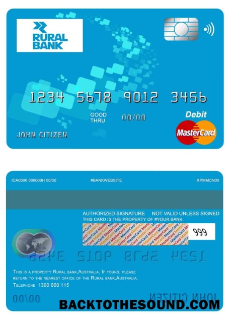 Λήψη Αυστραλία Rural Τράπεζα Mastercard Δείγμα πρότυπο