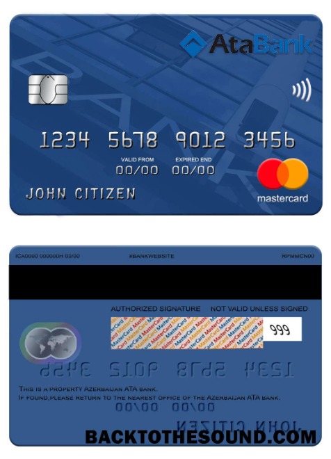 Λήψη Αζερμπαϊτζάν ATA Τράπεζα Mastercard Δείγμα σχεδιασμό