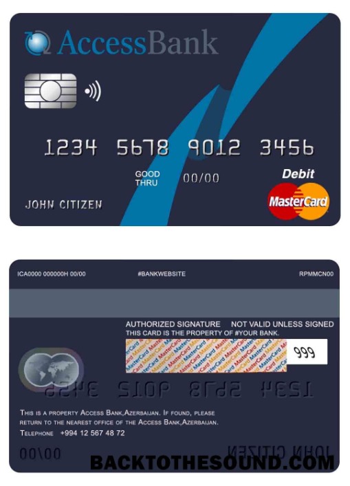 Λήψη Αζερμπαϊτζάν πρόσβαση Τράπεζα Mastercard Δείγμα προεπισκόπηση