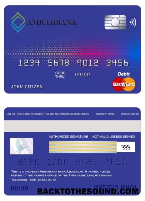 Λήψη Αζερμπαϊτζάν Amrahbank Mastercard Δείγμα σχεδιασμό
