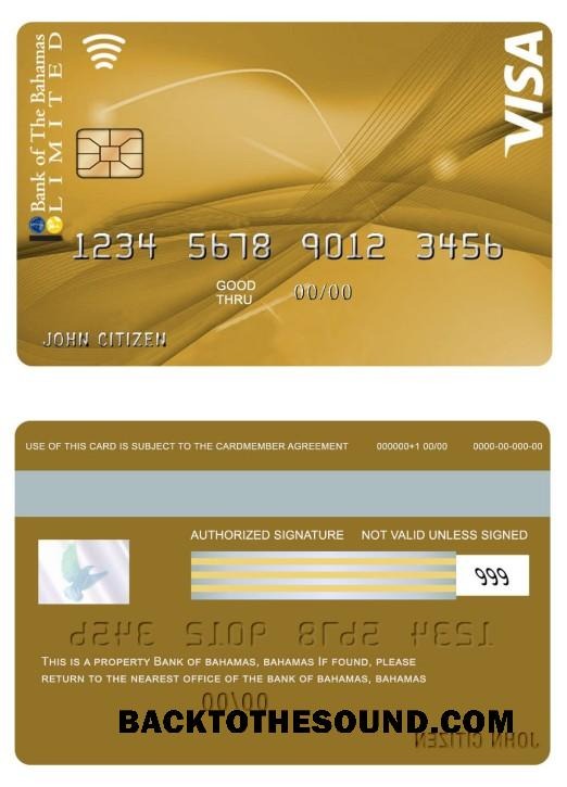Λήψη Μπαχάμες Τράπεζα of Μπαχάμες Βίζα Gold Κάρτα with BOB My Rewards Δείγμα σχεδιασμό