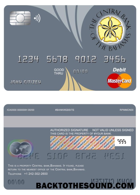 Λήψη Μπαχάμες Central Τράπεζα Mastercard Δείγμα δείγμα