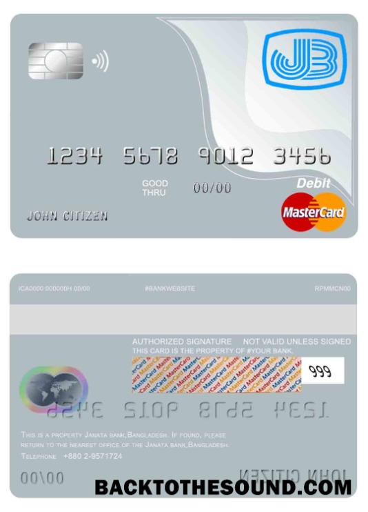 Λήψη Μπανγκλαντές Janata Τράπεζα Mastercard Δείγμα προεπισκόπηση