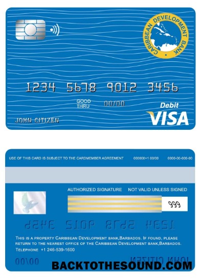 Λήψη Μπαρμπάντος Caribbean ανάπτυξη Τράπεζα Βίζα Κάρτα Δείγμα προεπισκόπηση