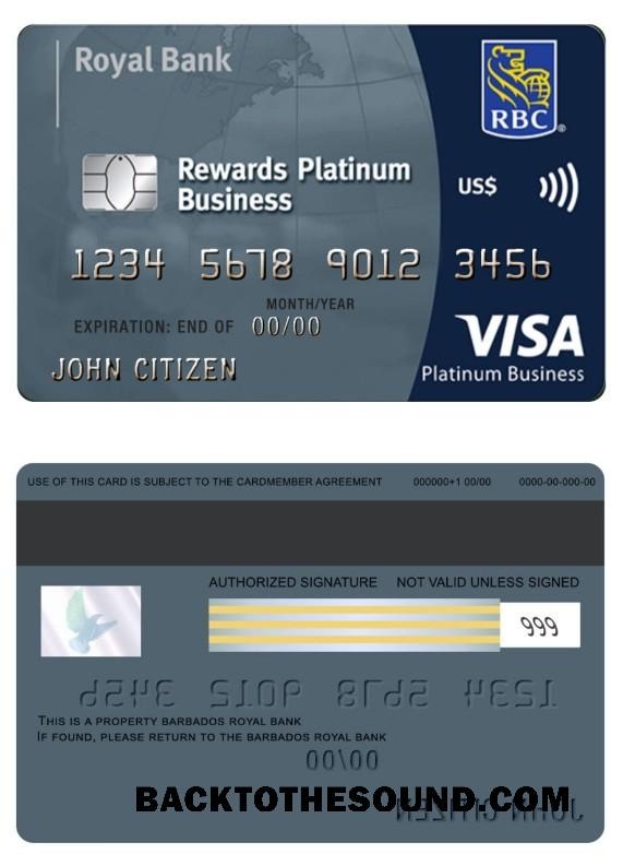 Λήψη Μπαρμπάντος Royal Τράπεζα Βίζα Επιχείρηση platinum Κάρτα Δείγμα πρότυπο