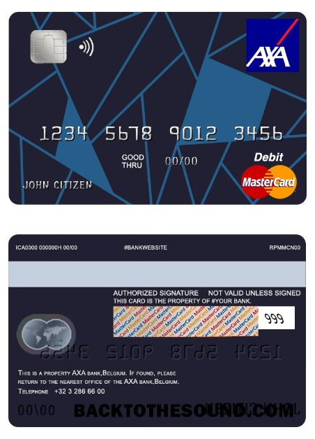 Λήψη Βέλγιο AXA master Κάρτα Δείγμα προεπισκόπηση