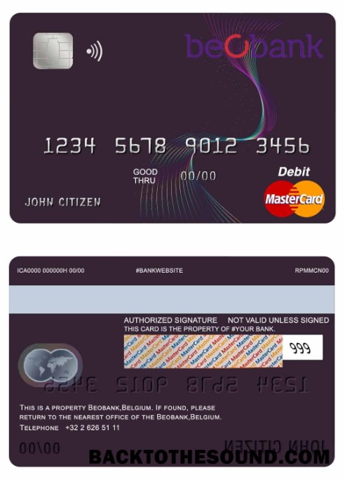 Λήψη Βέλγιο Beobank Mastercard Δείγμα δείγμα