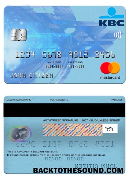 Λήψη Βέλγιο KBC Τράπεζα Mastercard Δείγμα προσχέδιο