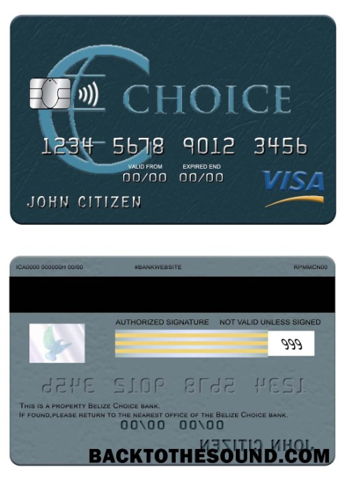 Λήψη Μπελίζ Choice Τράπεζα Βίζα Κάρτα Δείγμα πρότυπο