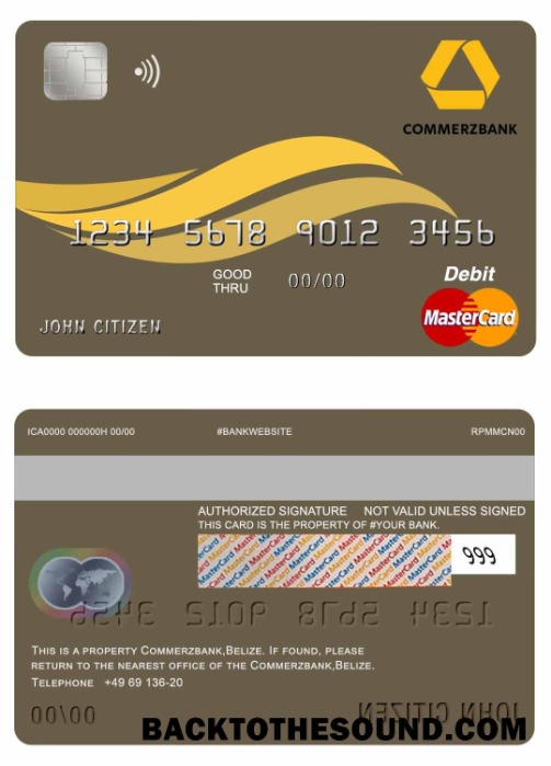 Λήψη Μπελίζ Commerzbank Mastercard Δείγμα πρότυπο