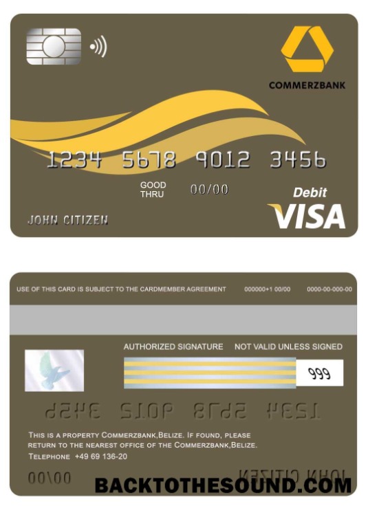 Λήψη Μπελίζ Commerzbank Βίζα Κάρτα Δείγμα προσχέδιο