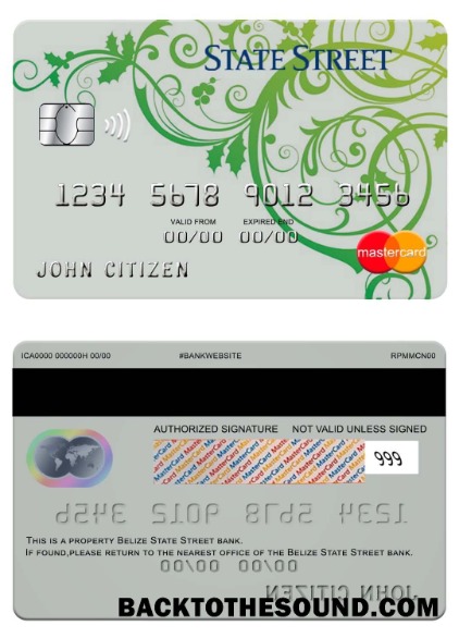 Λήψη Μπελίζ State strret Τράπεζα Mastercard Δείγμα πρότυπο
