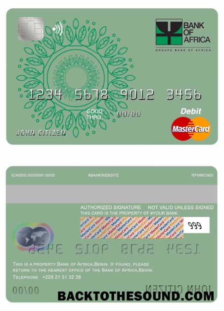 Λήψη Μπενίν Τράπεζα of Africa Mastercard Δείγμα δείγμα