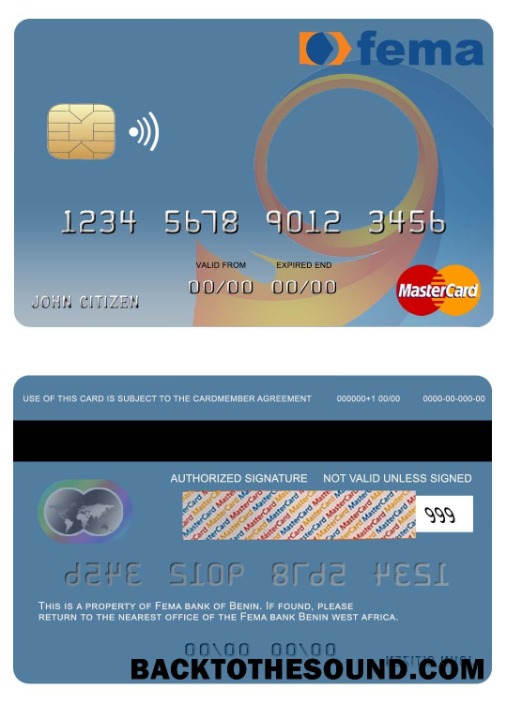 Λήψη Μπενίν Fema Τράπεζα Mastercard Δείγμα προσχέδιο