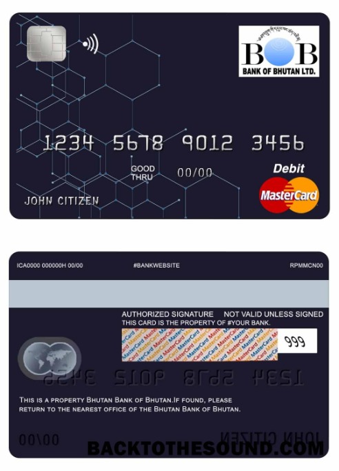 Λήψη Μπουτάν Τράπεζα of Μπουτάν Mastercard Δείγμα προεπισκόπηση