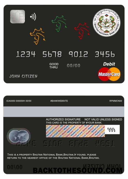 Λήψη Μπουτάν εθνικός Τράπεζα Mastercard Χρέωση Δείγμα προσχέδιο