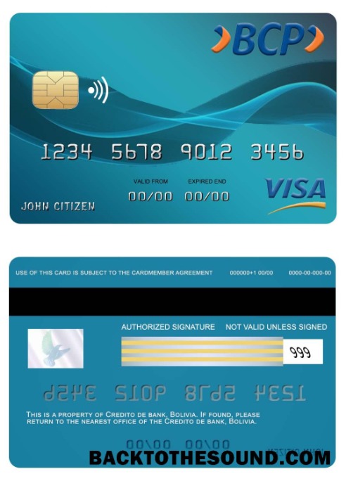 Λήψη Bolovia Credito Τράπεζα Βίζα Κάρτα Δείγμα σχεδιασμό