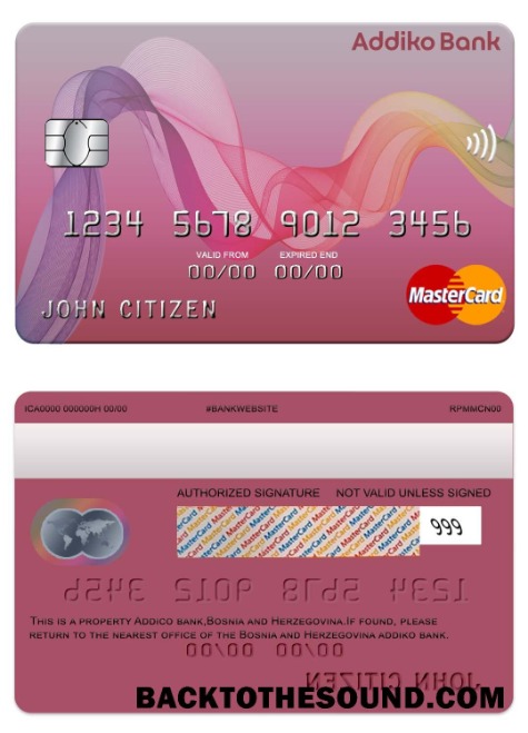 Λήψη Βοσνία και Ερζεγοβίνη Addiko Τράπεζα Mastercard Δείγμα προεπισκόπηση