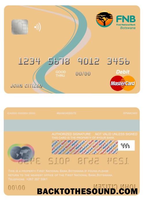 Λήψη Μποτσουάνα First εθνικός Τράπεζα Mastercard Δείγμα προεπισκόπηση