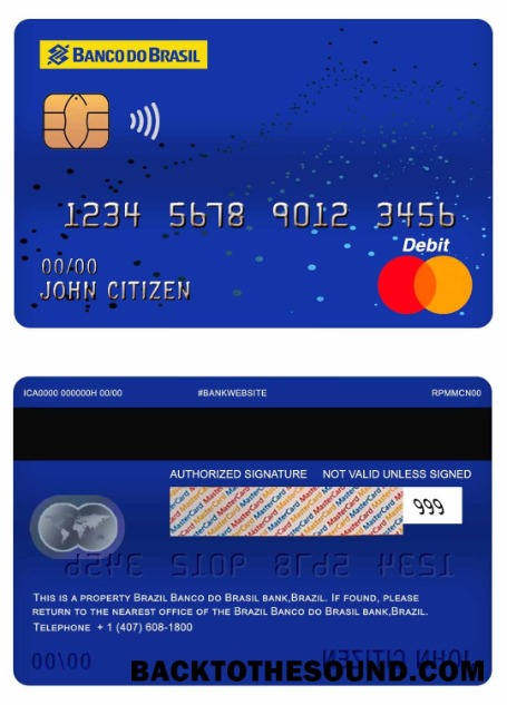 Λήψη Βραζιλία Banco do Brasil Τράπεζα master Χρέωση Κάρτα Δείγμα προσχέδιο