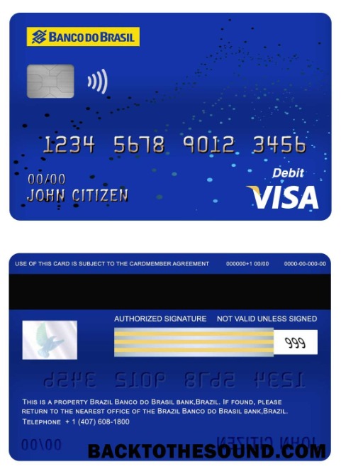 Λήψη Βραζιλία Banco do Brasil Τράπεζα Βίζα Χρέωση Κάρτα Δείγμα σχεδιασμό