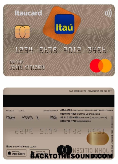 Λήψη Βραζιλία Itau Τράπεζα Mastercard Δείγμα πρότυπο